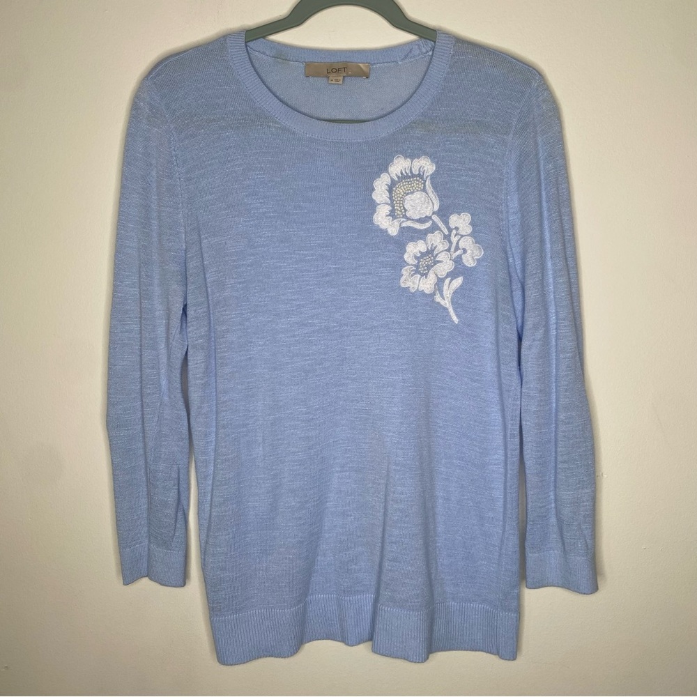 Loft Embroidered Sweater M